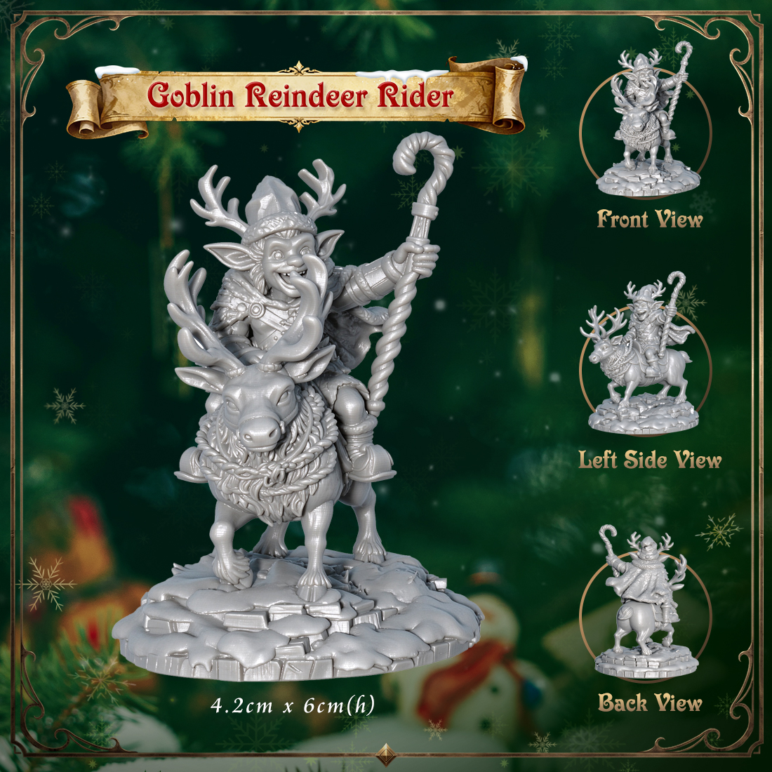 RPG Christmas Miniatute-Cute 3D Printed Holiday Figurine