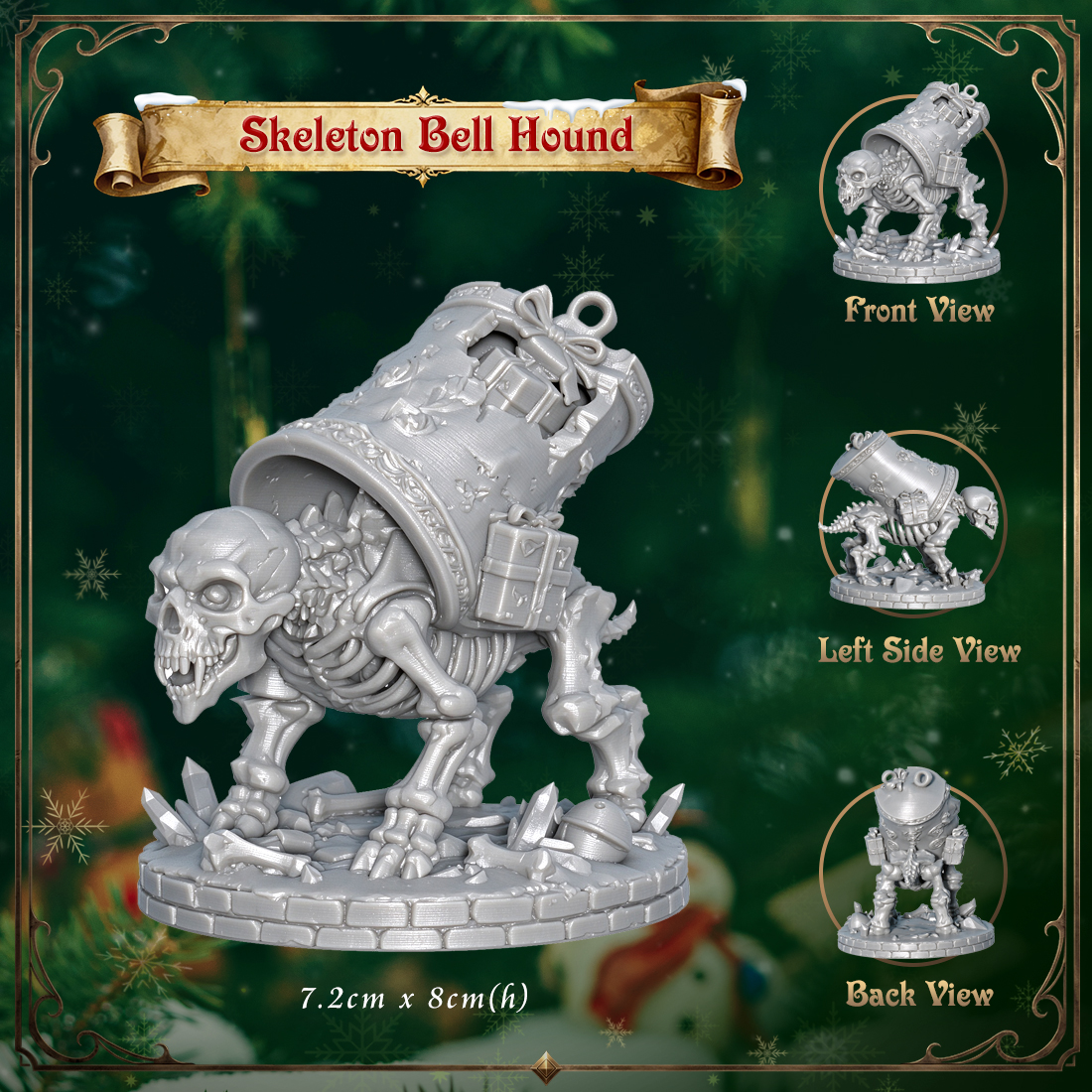 RPG Christmas Undead Figurine-3D Printed Fantasy Holiday Miniature