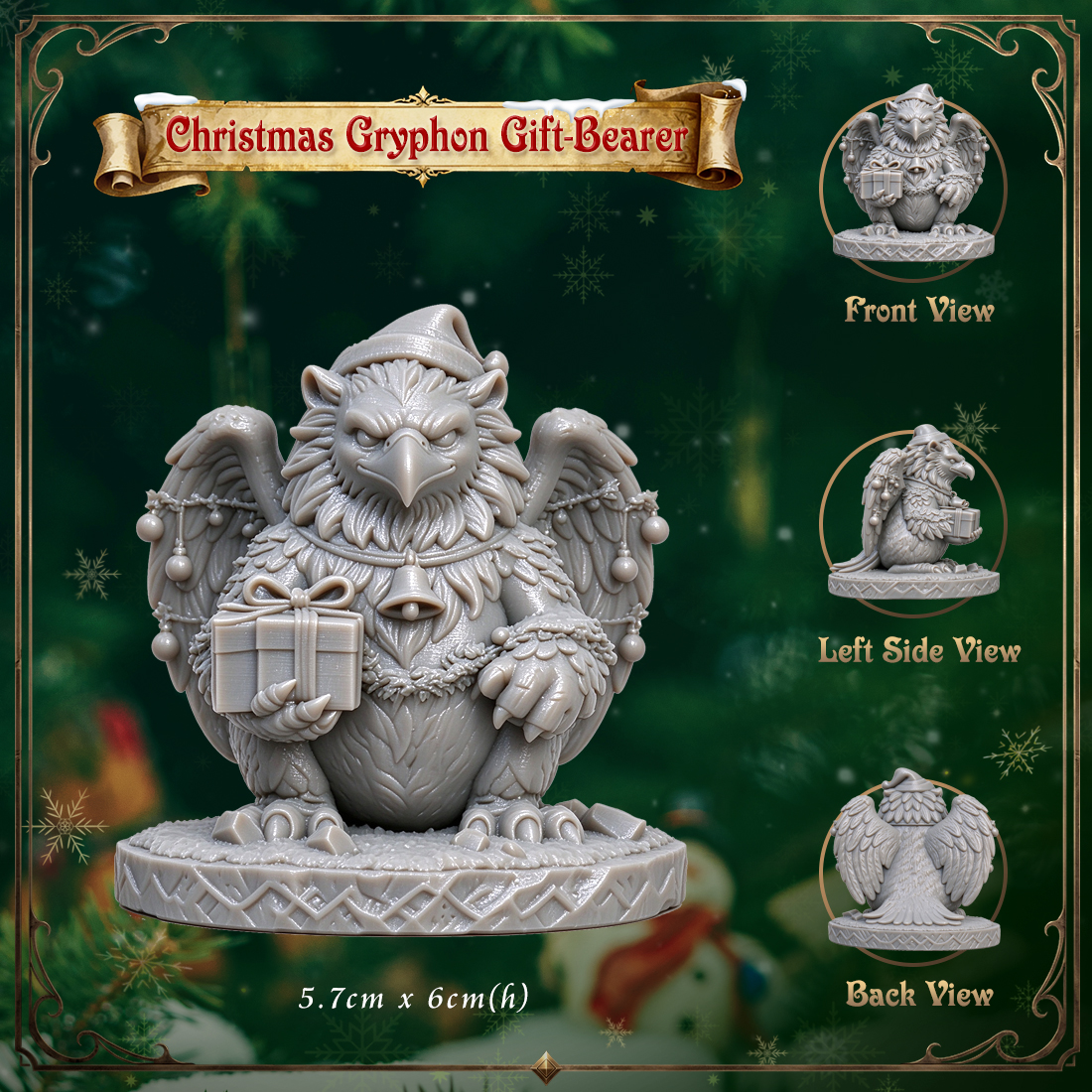 RPG Christmas Fantasy Figurine-Cute 3D Printed Holiday Miniature
