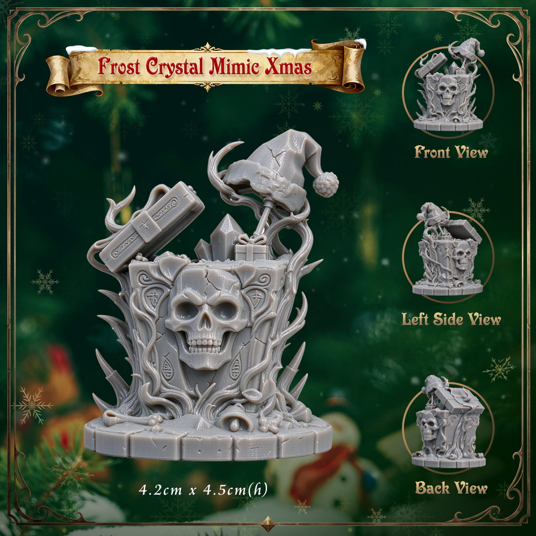 RPG Christmas Gift Box Monster Ornament-Cute 3D Printed Holiday Figurine