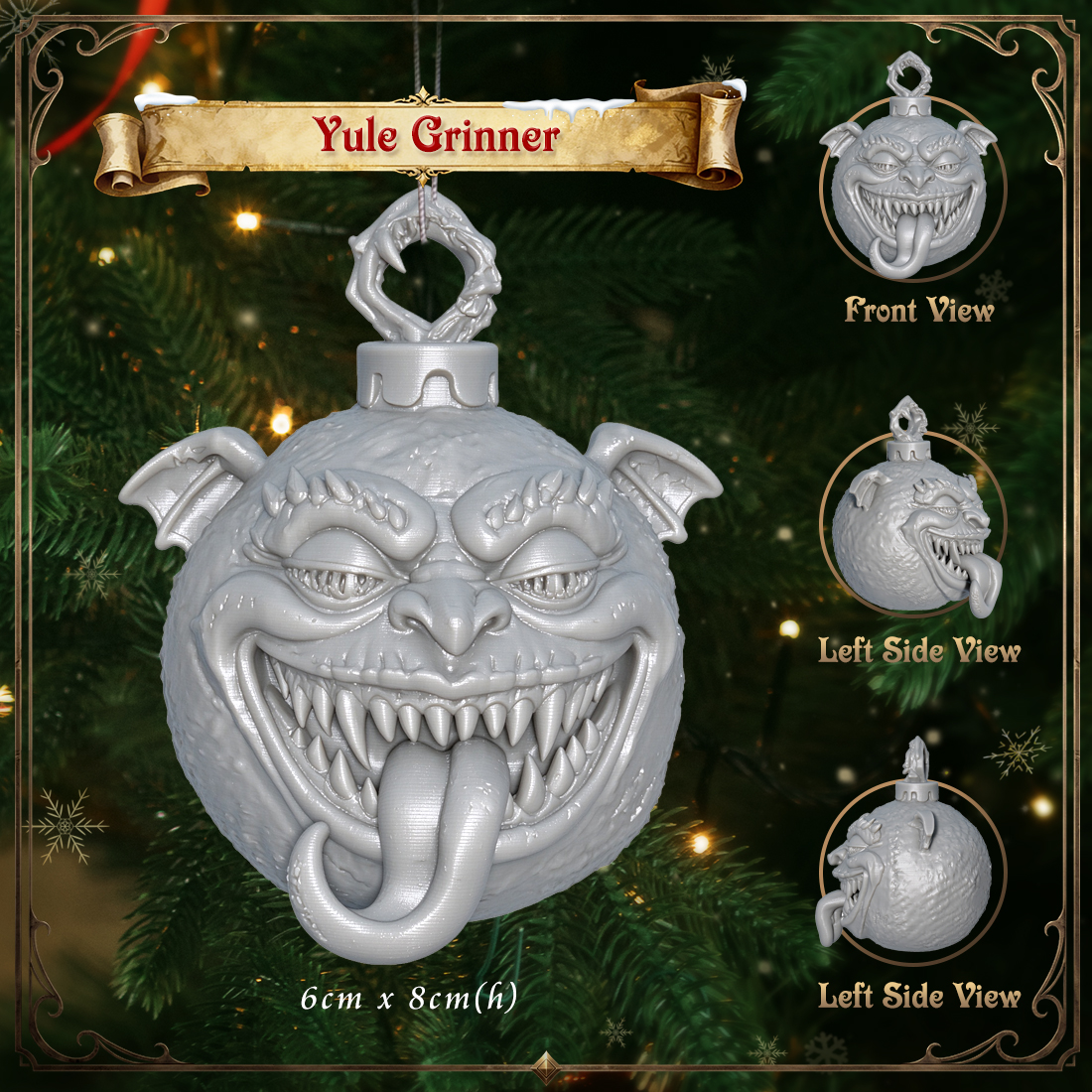 RPG Christmas Tree Ornament-3D Printed Fantasy Holiday Bauble