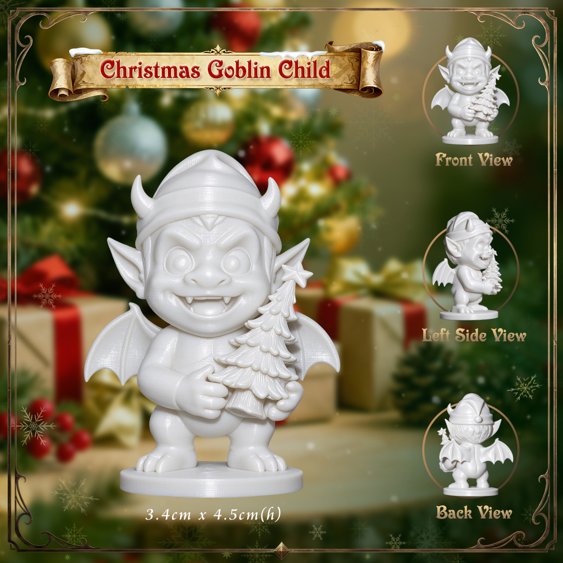 RPG Christmas Miniatute-Cute 3D Printed Holiday Figurine
