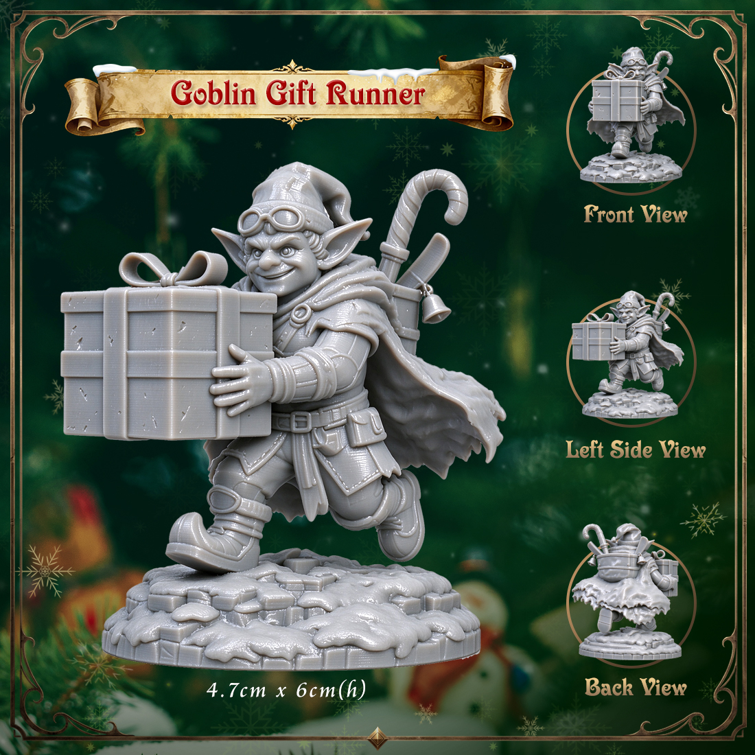 RPG Christmas Miniatute-Cute 3D Printed Holiday Figurine