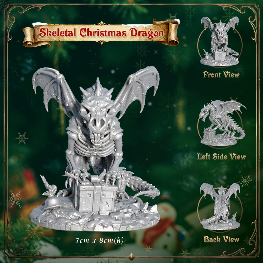 RPG Christmas Undead Figurine-3D Printed Fantasy Holiday Miniature
