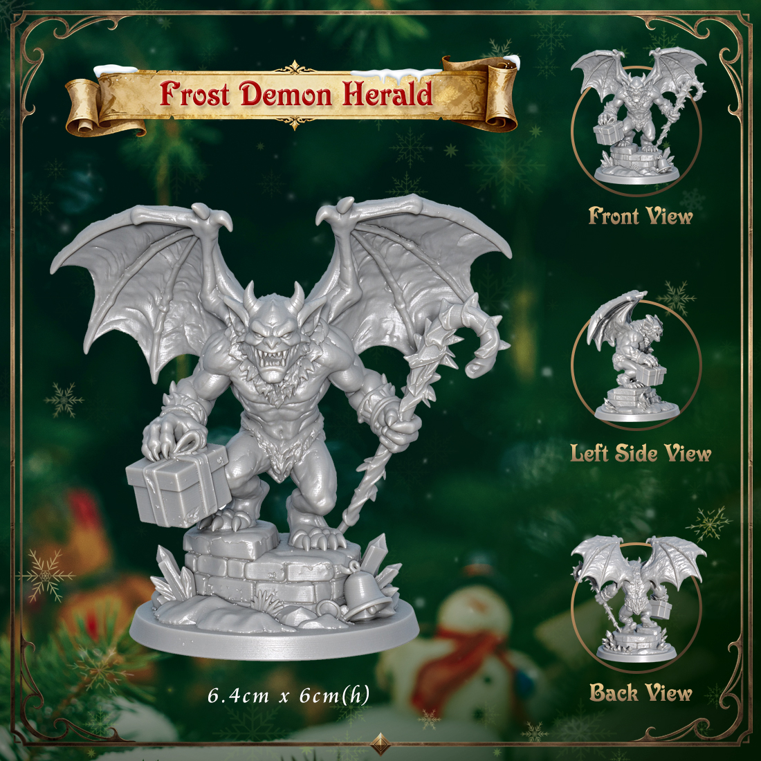 RPG Christmas Fantasy Figurine-Cute 3D Printed Holiday Miniature