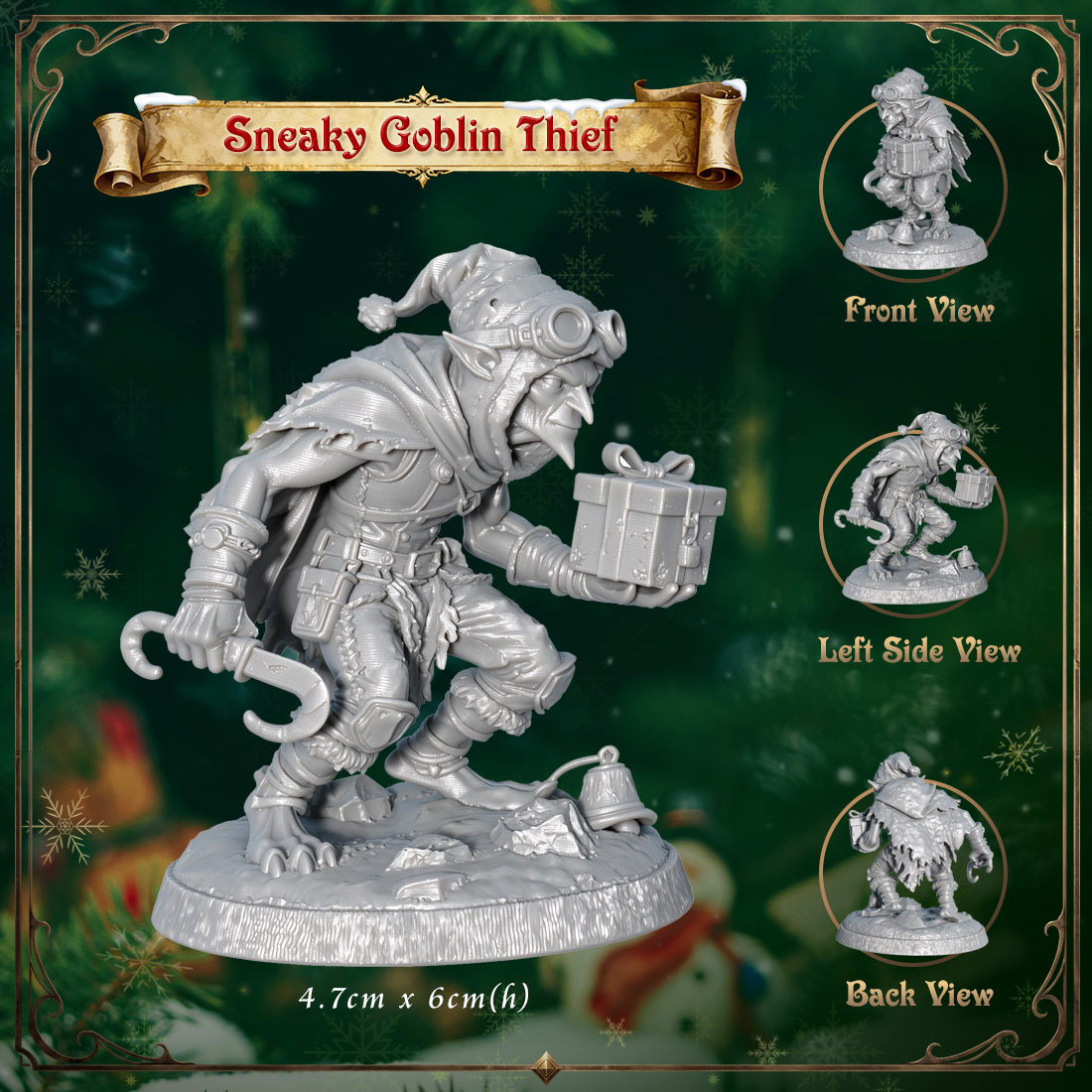 RPG Christmas Miniatute-Cute 3D Printed Holiday Figurine