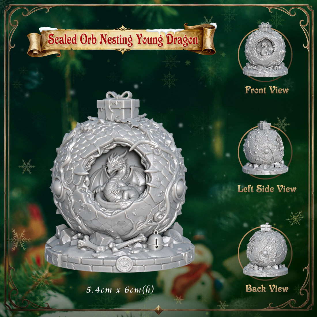 RPG Christmas Fantasy Figurine-Cute 3D Printed Holiday Miniature