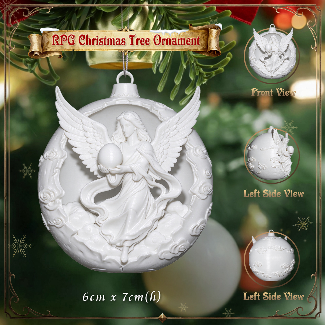 RPG Christmas Tree Ornament-3D Printed Fantasy Holiday Bauble