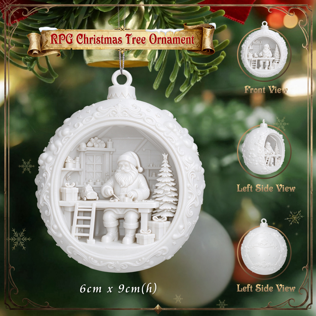 RPG Christmas Tree Ornament-3D Printed Fantasy Holiday Bauble