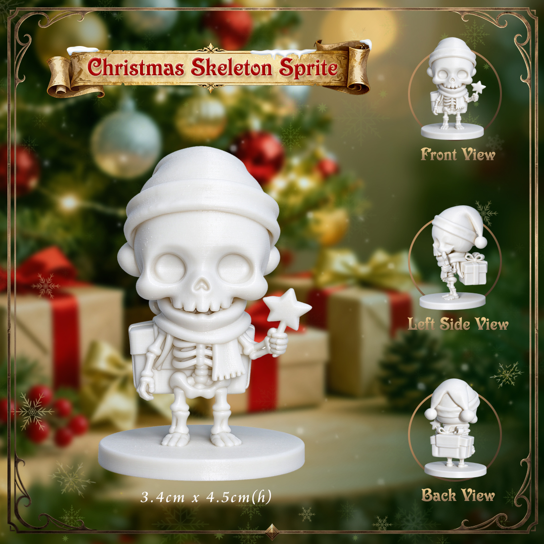 RPG Christmas Miniatute-Cute 3D Printed Holiday Figurine