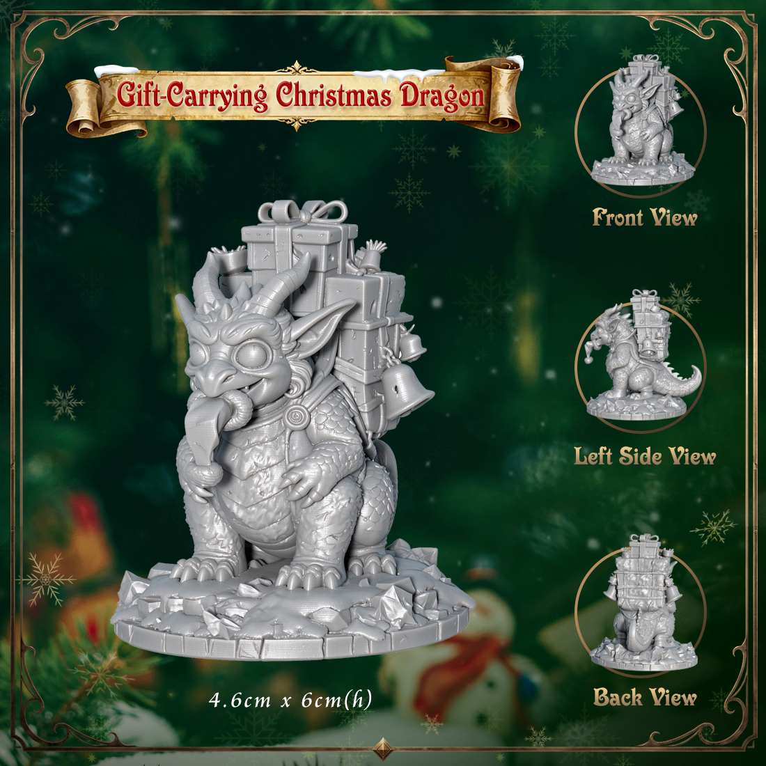 RPG Christmas Fantasy Figurine-Cute 3D Printed Holiday Miniature