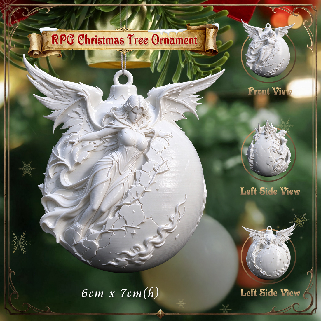 RPG Christmas Tree Ornament-3D Printed Fantasy Holiday Bauble