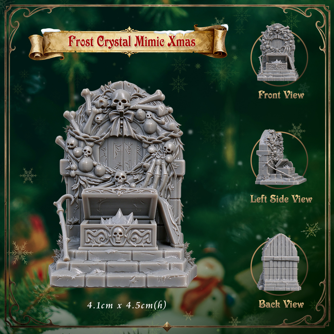 RPG Christmas Gift Box Monster Ornament-Cute 3D Printed Holiday Figurine