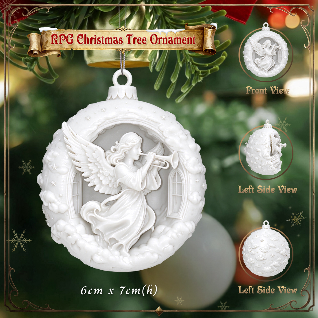 RPG Christmas Tree Ornament-3D Printed Fantasy Holiday Bauble
