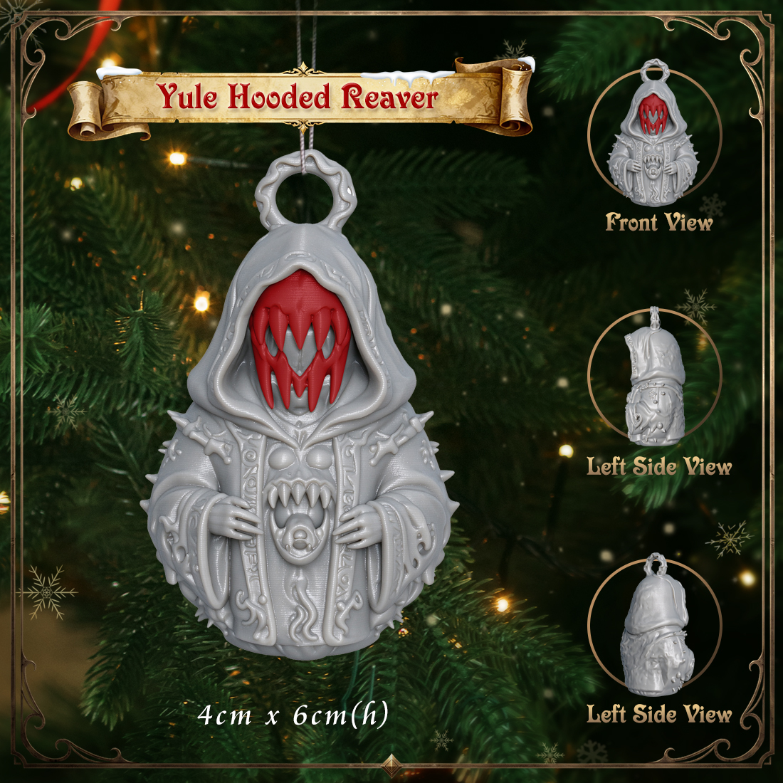 RPG Christmas Tree Monster Ornament-Cute 3D Printed Holiday Figurine