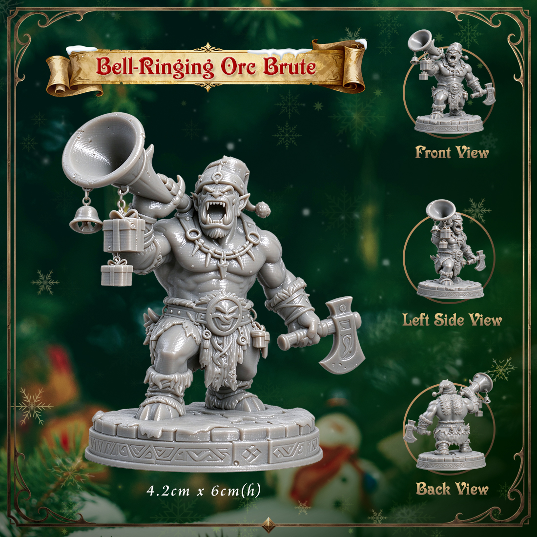 RPG Christmas Miniatute-Cute 3D Printed Holiday Figurine