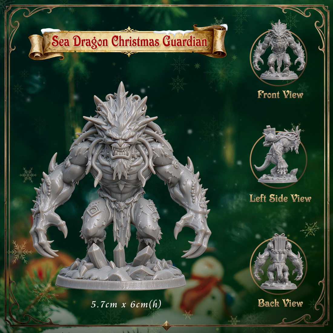 RPG Christmas Fantasy Figurine-Cute 3D Printed Holiday Miniature