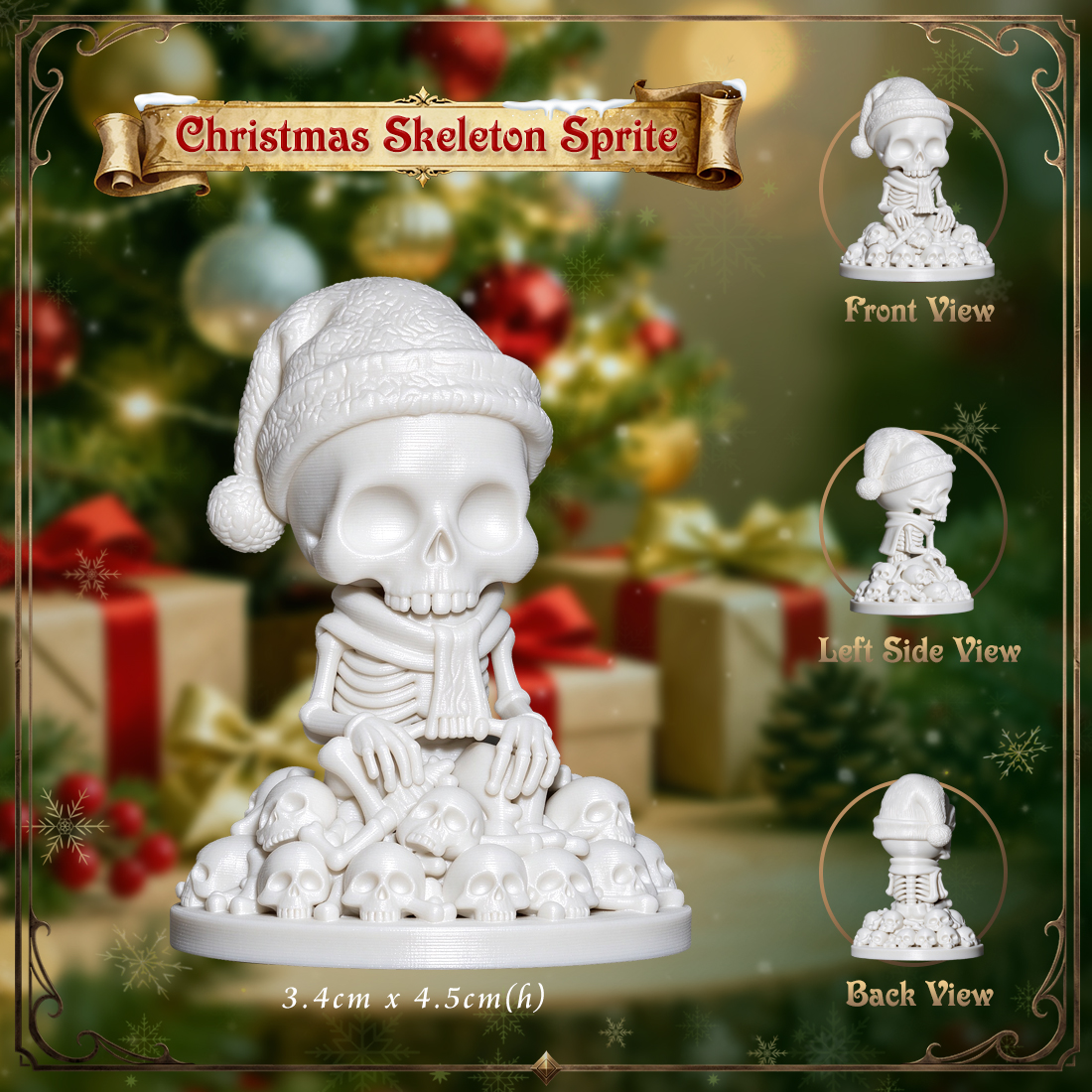 RPG Christmas Miniatute-Cute 3D Printed Holiday Figurine