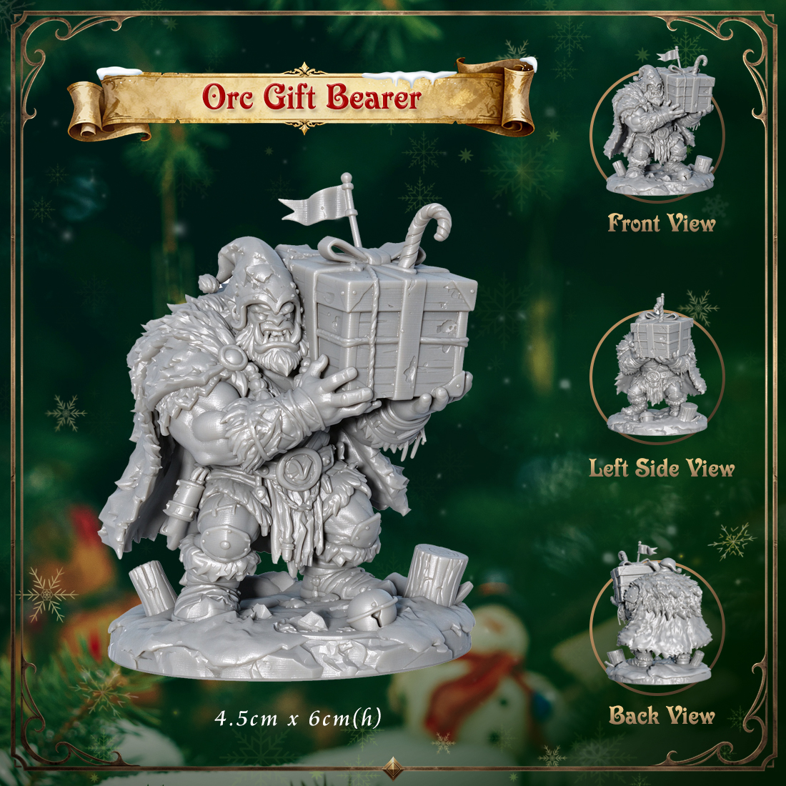 RPG Christmas Miniatute-Cute 3D Printed Holiday Figurine