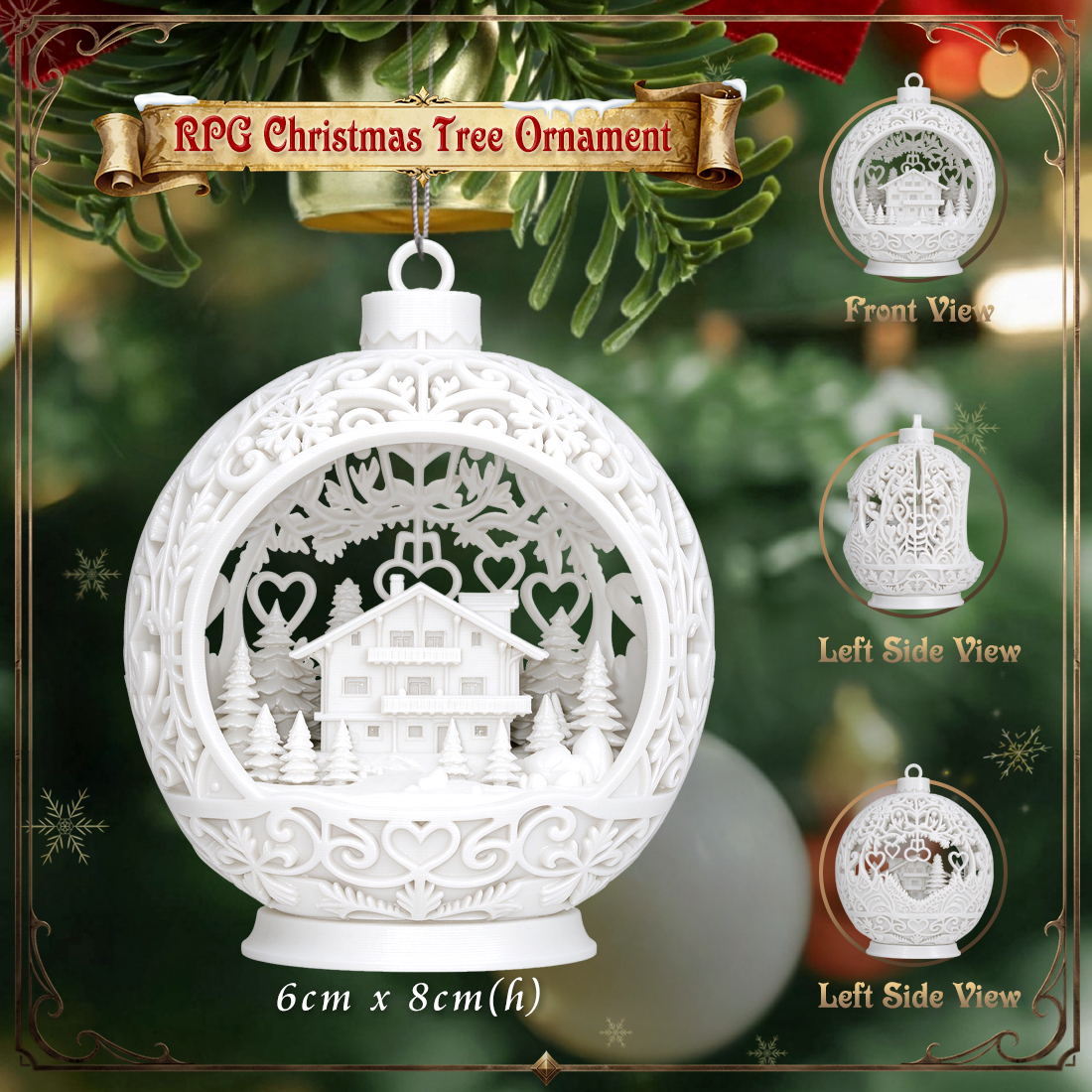 RPG Christmas Tree Ornament-3D Printed Fantasy Holiday Bauble