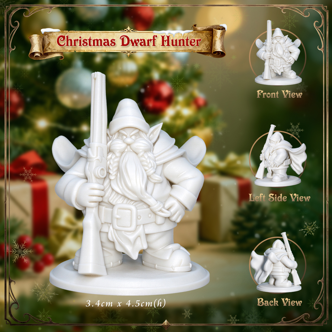 RPG Christmas Miniatute-Cute 3D Printed Holiday Figurine