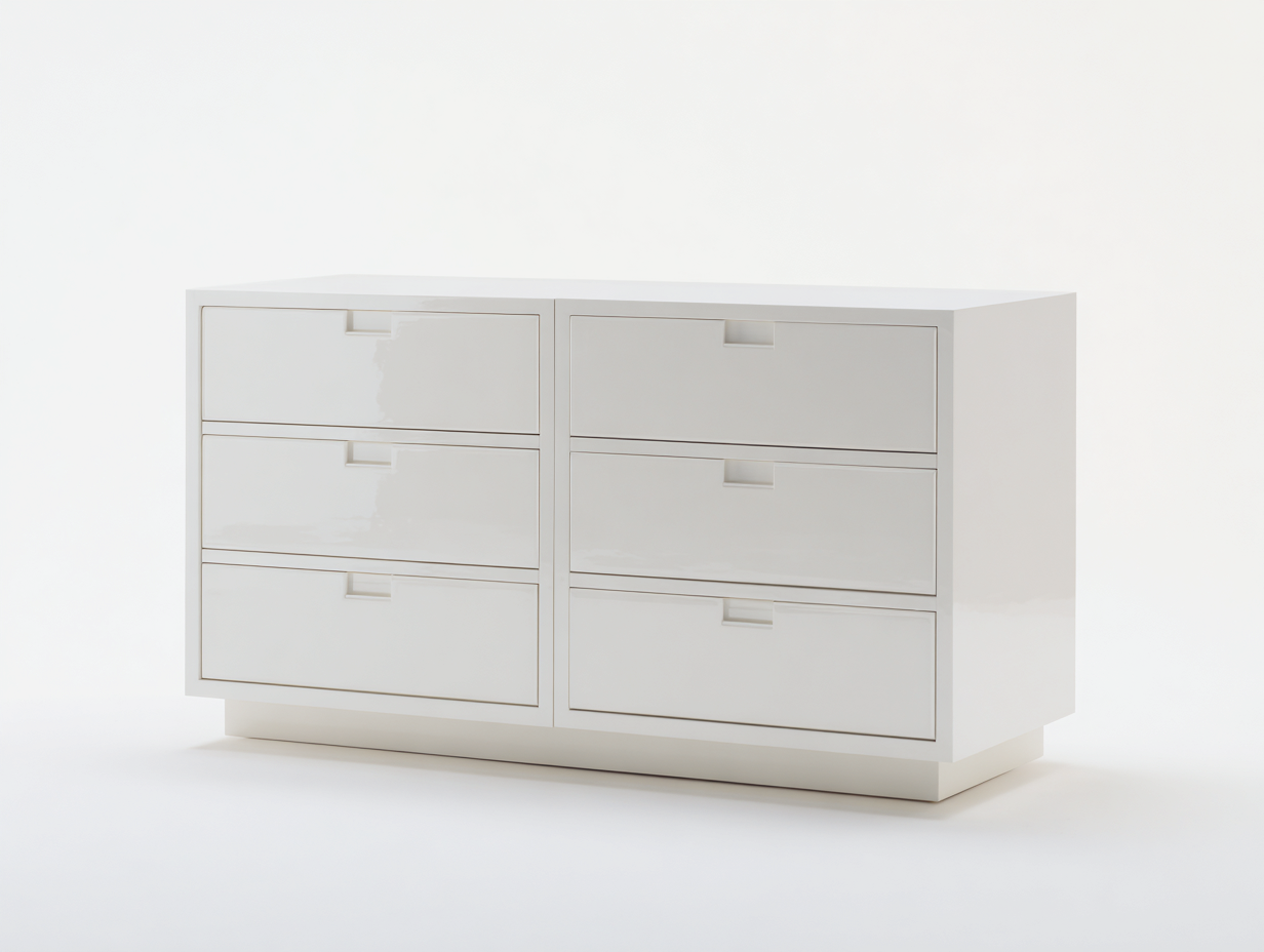 Kommode mit Schubladen Holz 140x45x78 cm - Weiß - 6 Schubladen im modernen Design-Ninorodwell