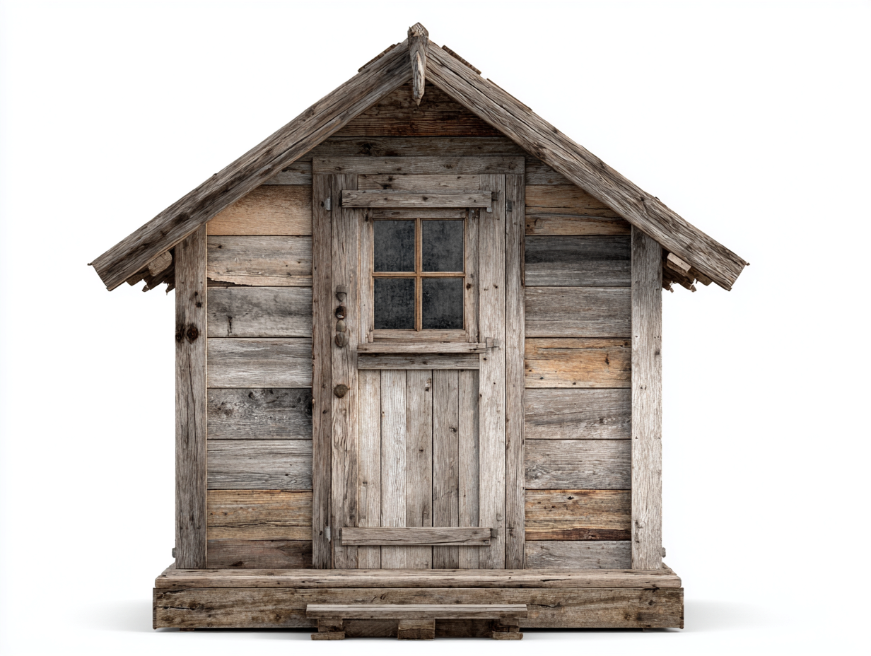 Gartenhäuser Holz 210x170x215 cm - Grau-Braun - mit 1 Tür und Fenster im rustikalen Design-Ninorodwell