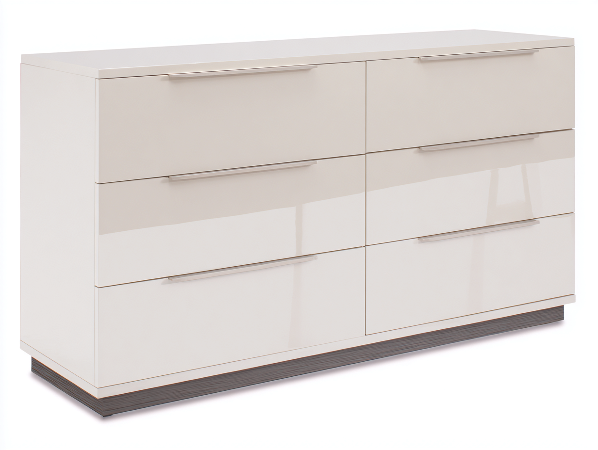 Kommode mit Schubladen Holz 160x45x85 cm - Weiß-Dunkelbraun - 6 Schubladen im modernen Design-Ninorodwell
