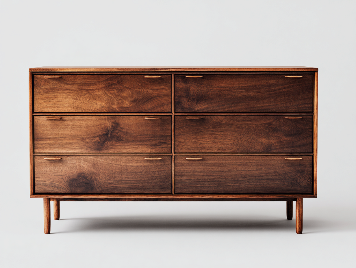 Kommode mit Schubladen Holz 160x45x82 cm - Dunkelbraun - moderner Stil-Ninorodwell