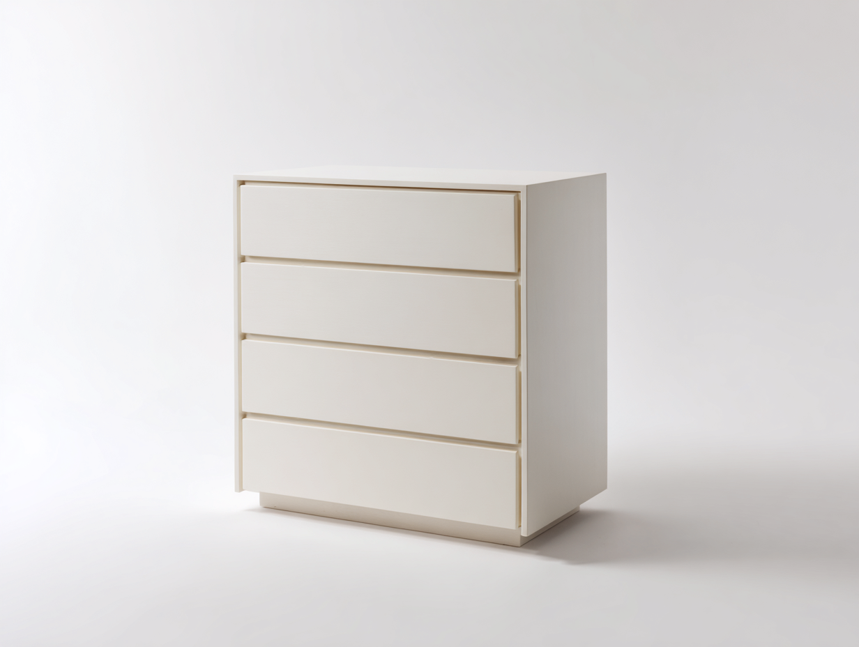 Kommode mit Schubladen Holzwerkstoff 80x40x95 cm - Cremeweiß - Modernes Design für Schlafzimmer-Ninorodwell