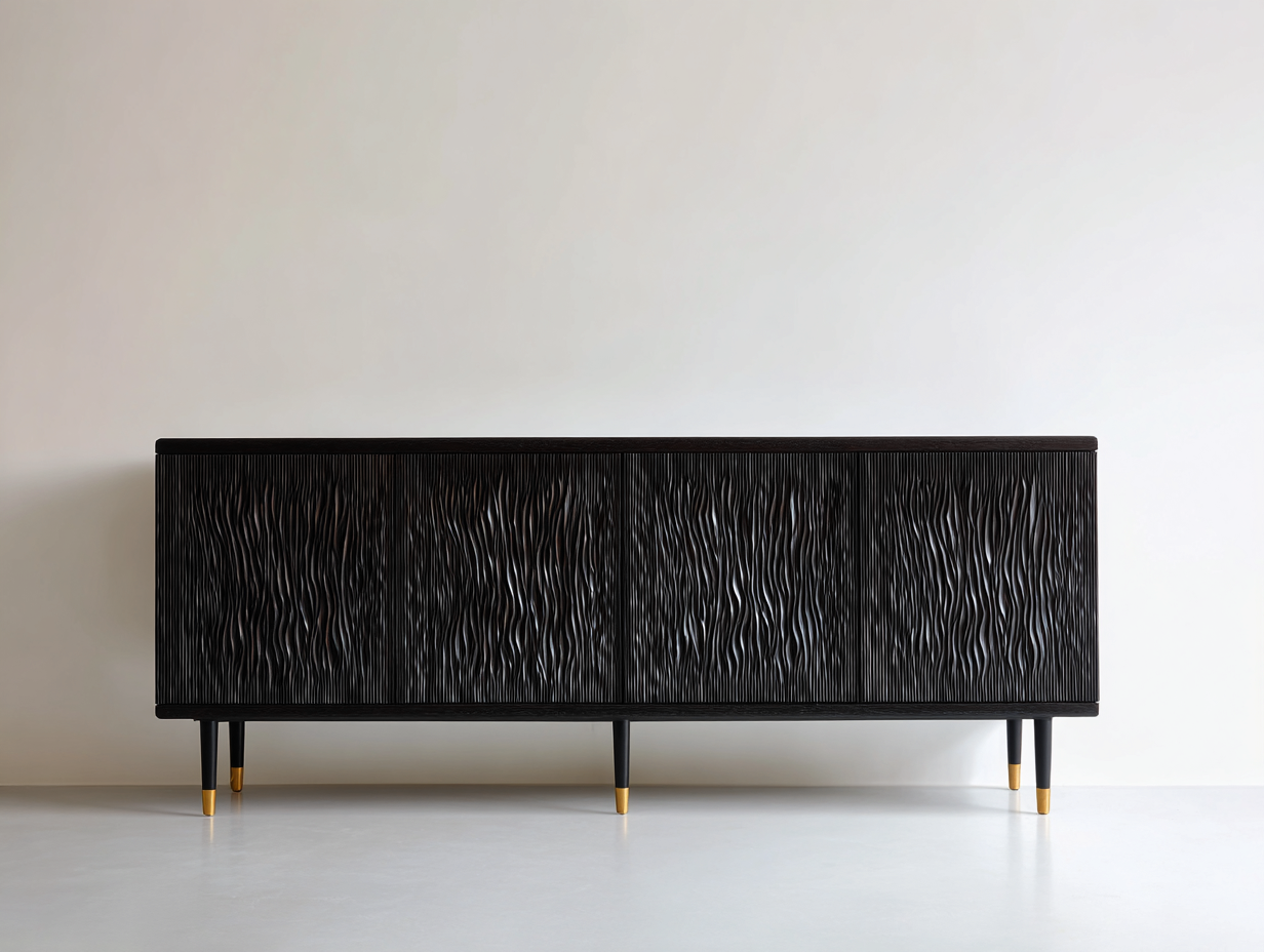 Dielenschränke Holz 180x42x72 cm - Schwarz-Goldfarben - Modernes Design für Flur-Ninorodwell