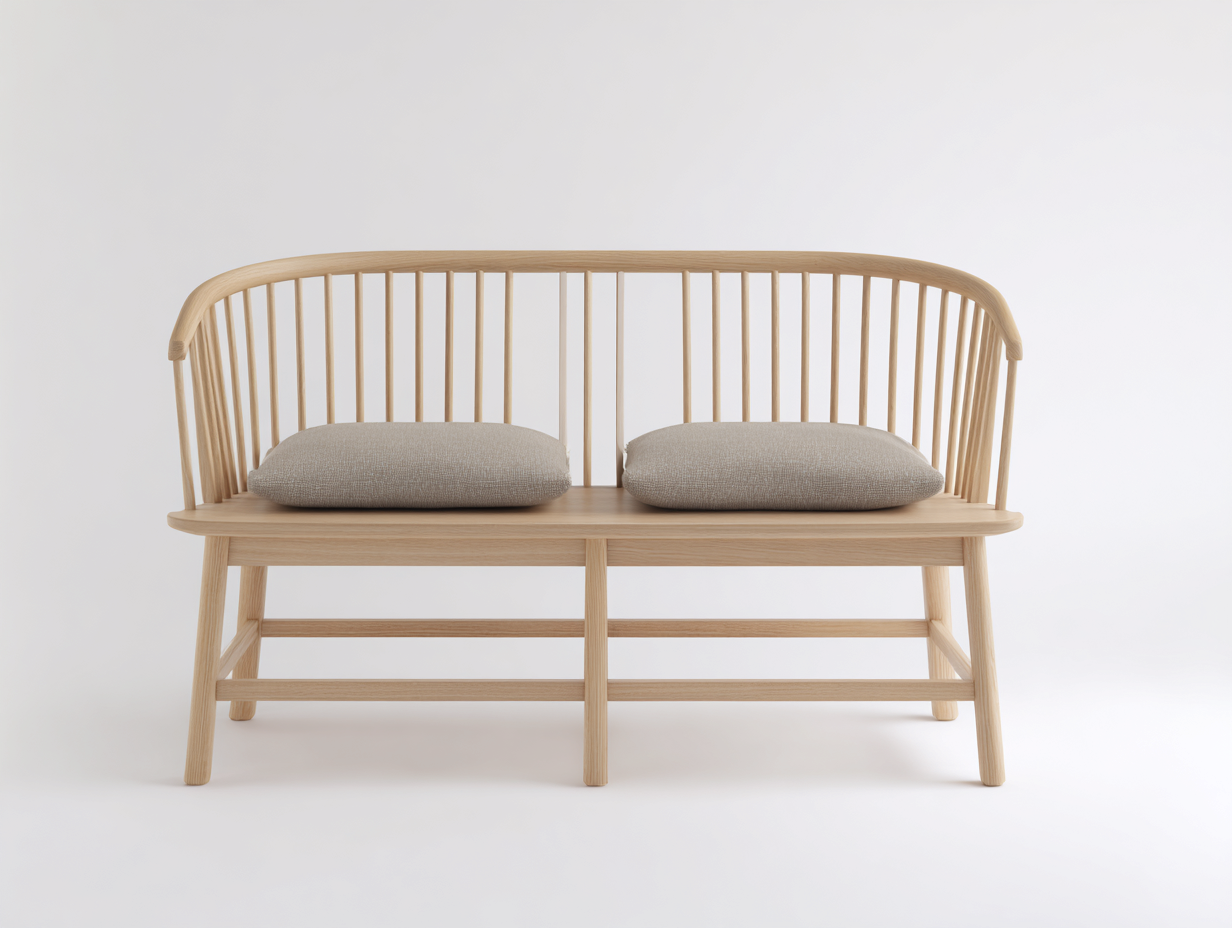 Gartenbank Holz mit 2 Sitzkissen 170x64x82 cm - Natur-Grau - für Terrasse und Garten-Ninorodwell