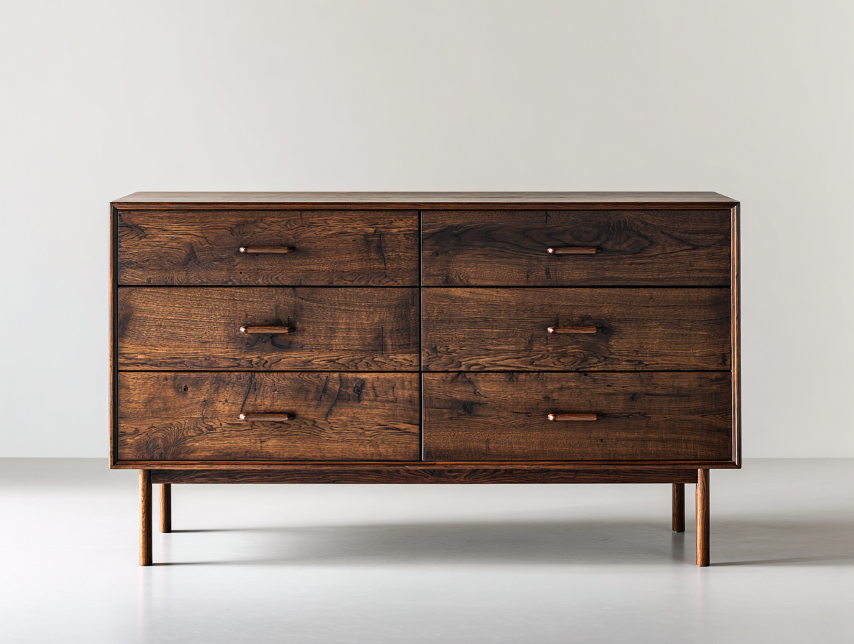 Kommode mit Schubladen Holz 150x45x82 cm - Dunkelbraun - Modernes Design für Schlafzimmer-Ninorodwell