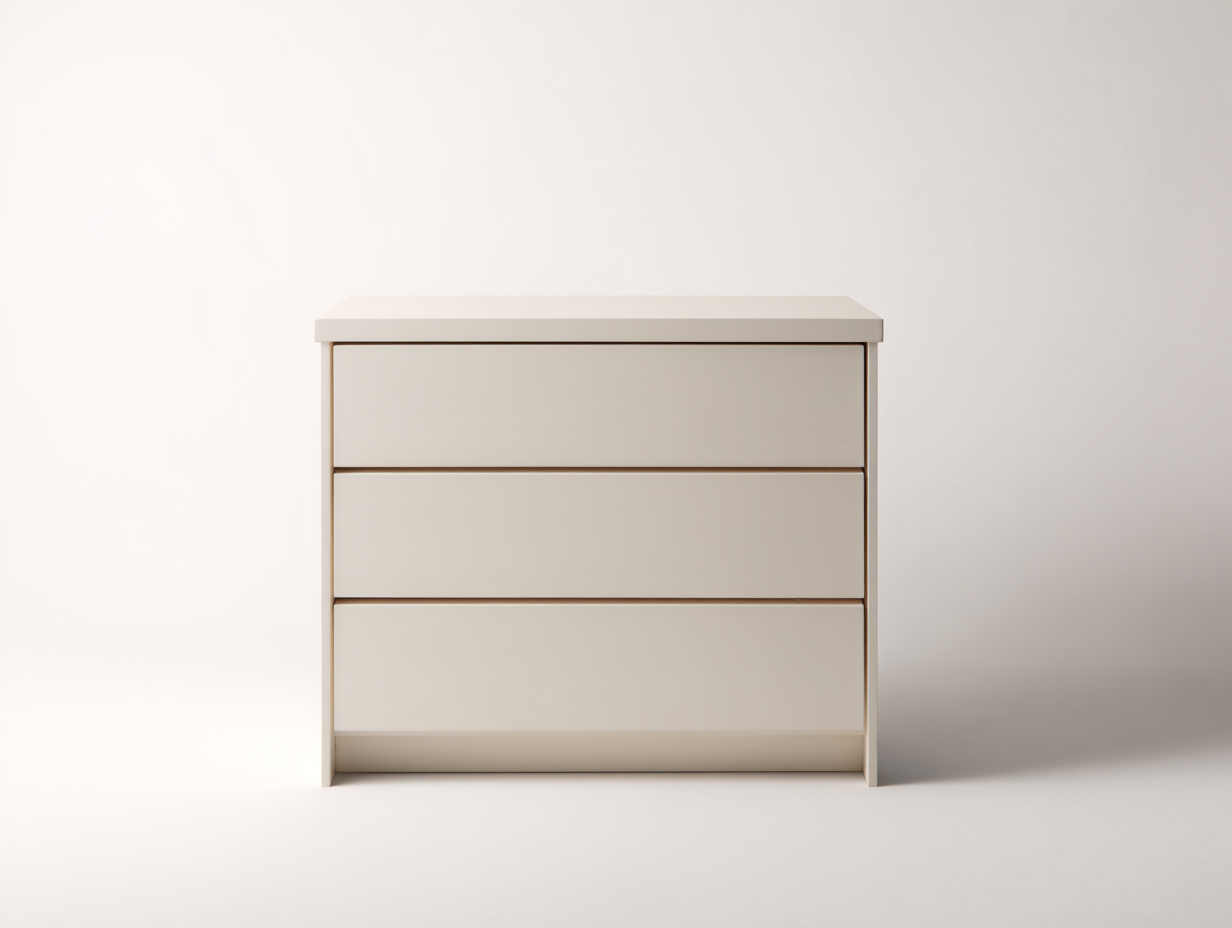 Kommode mit Schubladen Holz 90x40x85 cm - Cremeweiß - 3 Schubladen im modernen Design-Ninorodwell