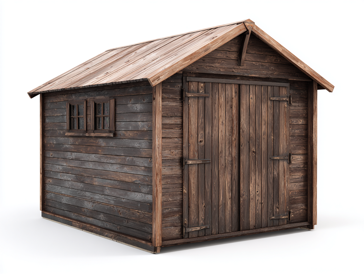 Gartenhäuser Holz 320x260x245 cm - Braun-Dunkelbraun - mit Doppeltür und Satteldach-Ninorodwell