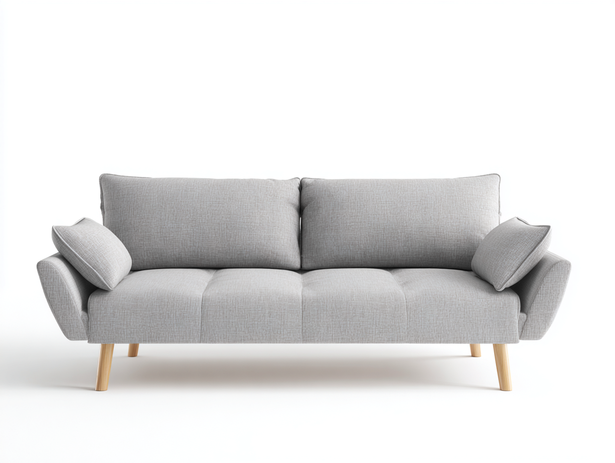 Canapé 2 places en tissu 180x86x78 cm - gris clair - pour salon style moderne-Vovadohome