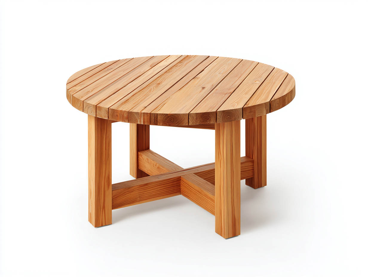 Table de jardin en bois 118x118x74 cm - bois naturel - pour jardin style naturel-Vovadohome