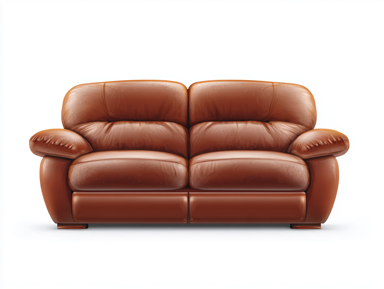 Canapé 2 places en cuir synthétique 166x90x84 cm - brun clair - pour salon style classique-Vovadohome