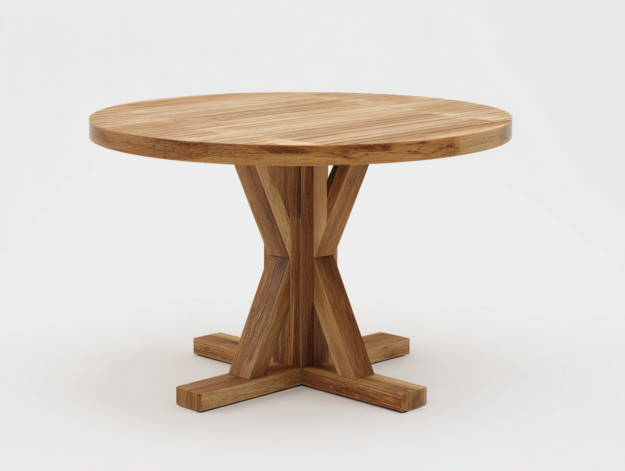 Table de jardin en bois 122x122x75 cm - bois naturel - pour jardin style naturel-Vovadohome