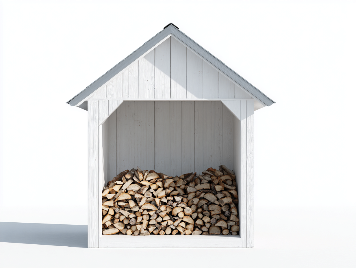 Abri à bûches en bois 188x74x170 cm - blanc-gris - pour jardin style cabane-Vovadohome