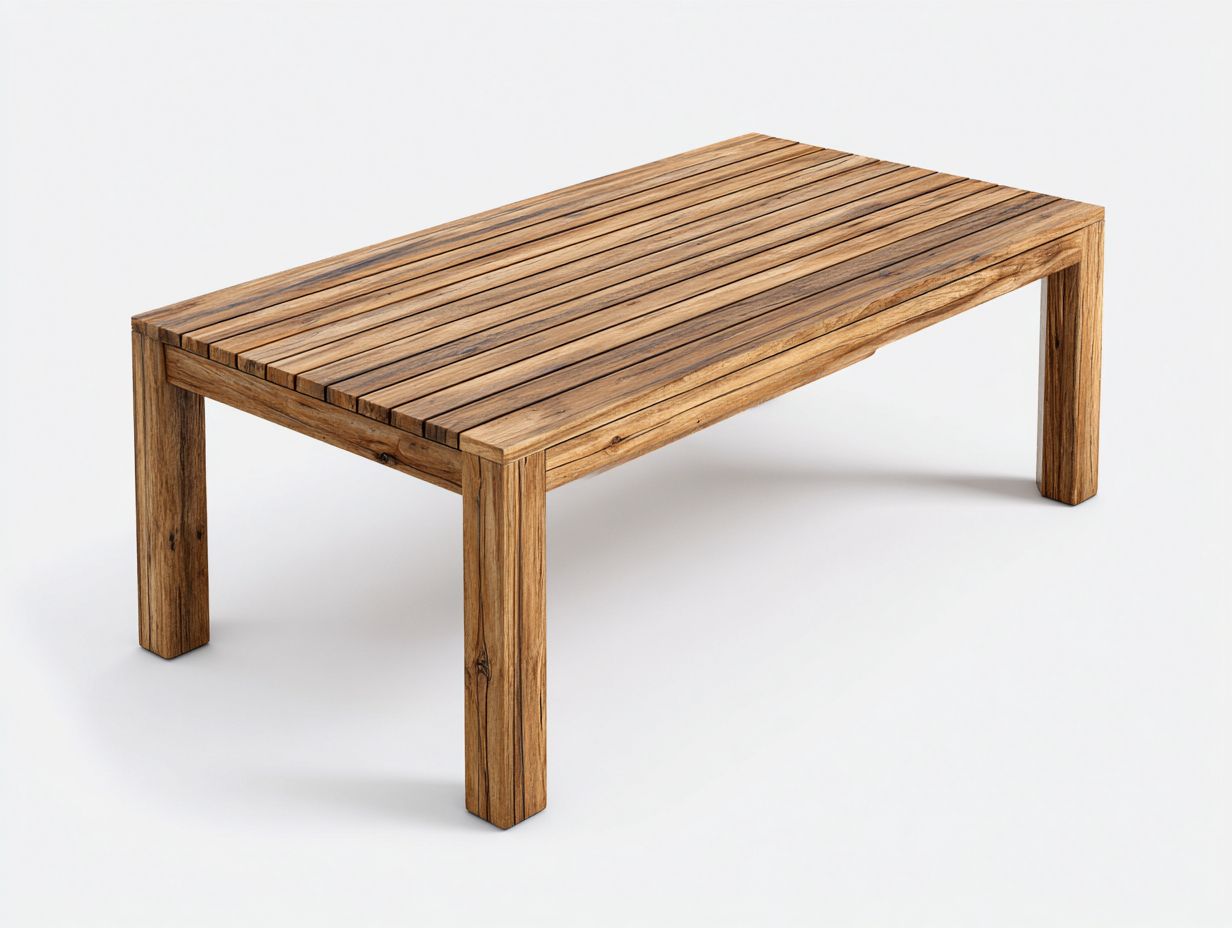 Table de jardin en bois 180x90x75 cm - bois naturel - pour jardin style naturel-Vovadohome
