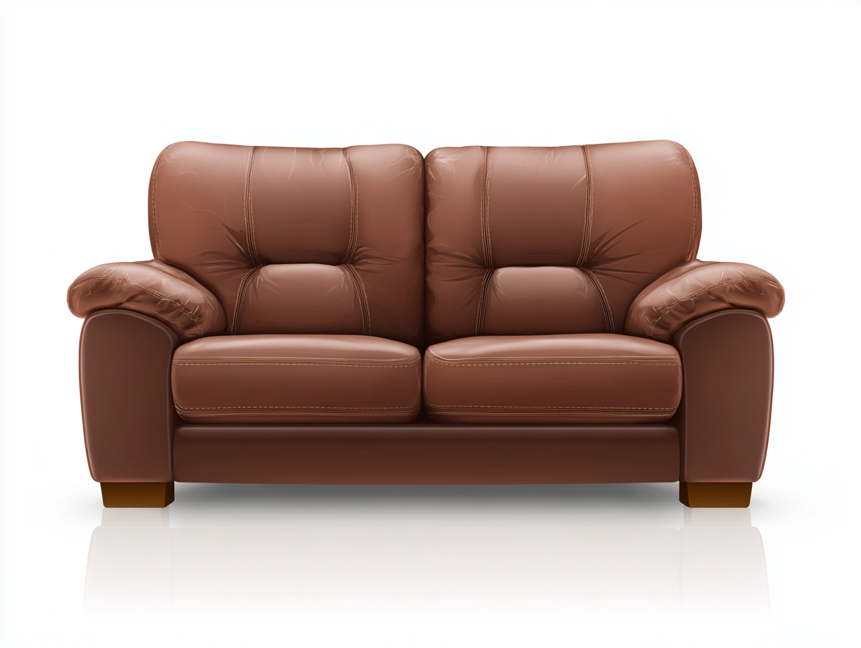 Canapé 2 places en similicuir 174x92x88 cm - brun - pour salon style classique-Vovadohome