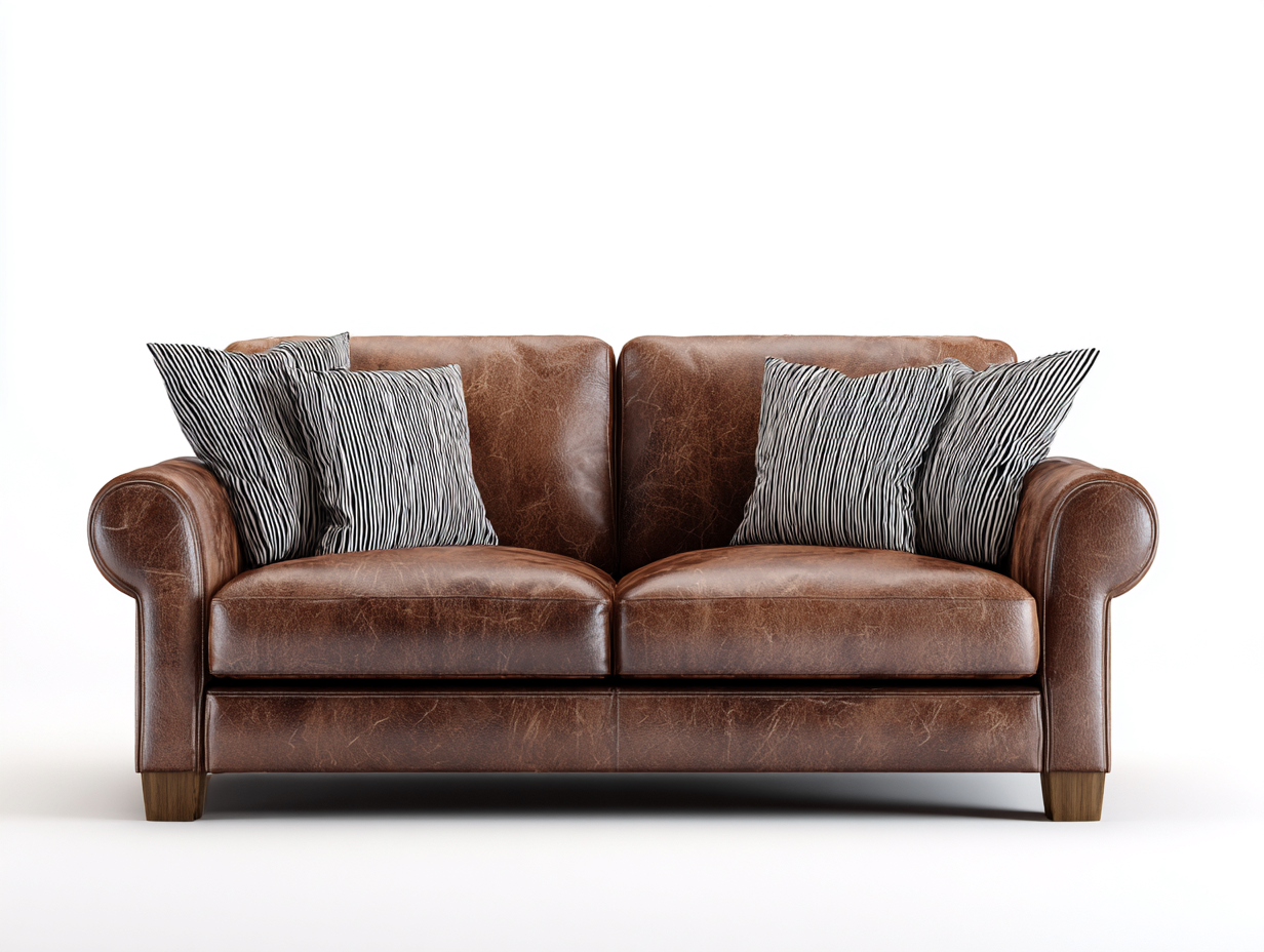 Canapé 2 places en similicuir 186x90x84 cm - brun - pour salon style classique-Vovadohome