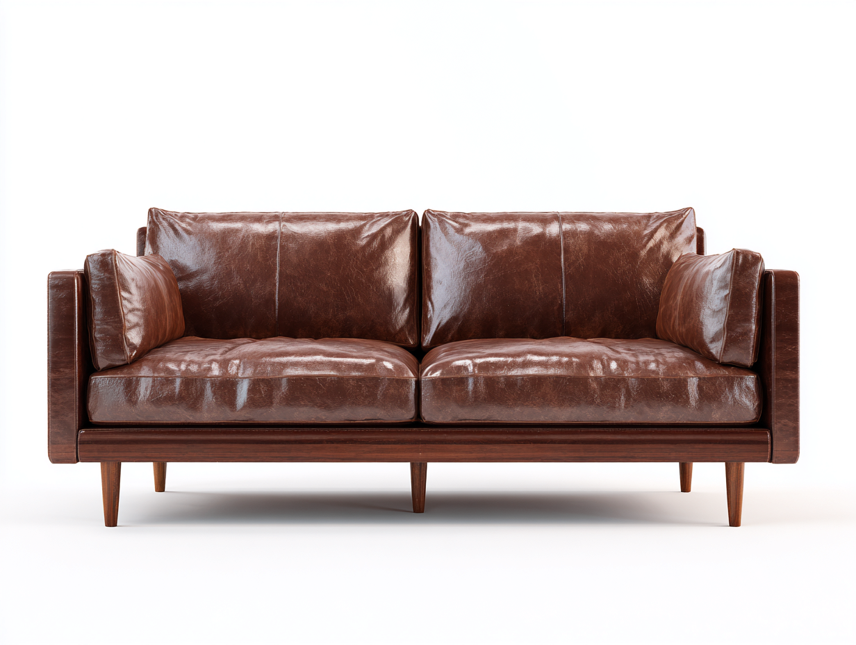 Canapé 2 places en similicuir 198x88x82 cm - brun - pour salon style rétro-Vovadohome