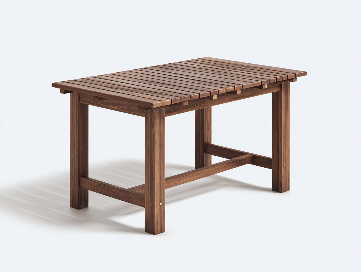 Table de jardin rectangulaire en bois 160x85x75 cm - brun - pour jardin style rustique-Vovadohome