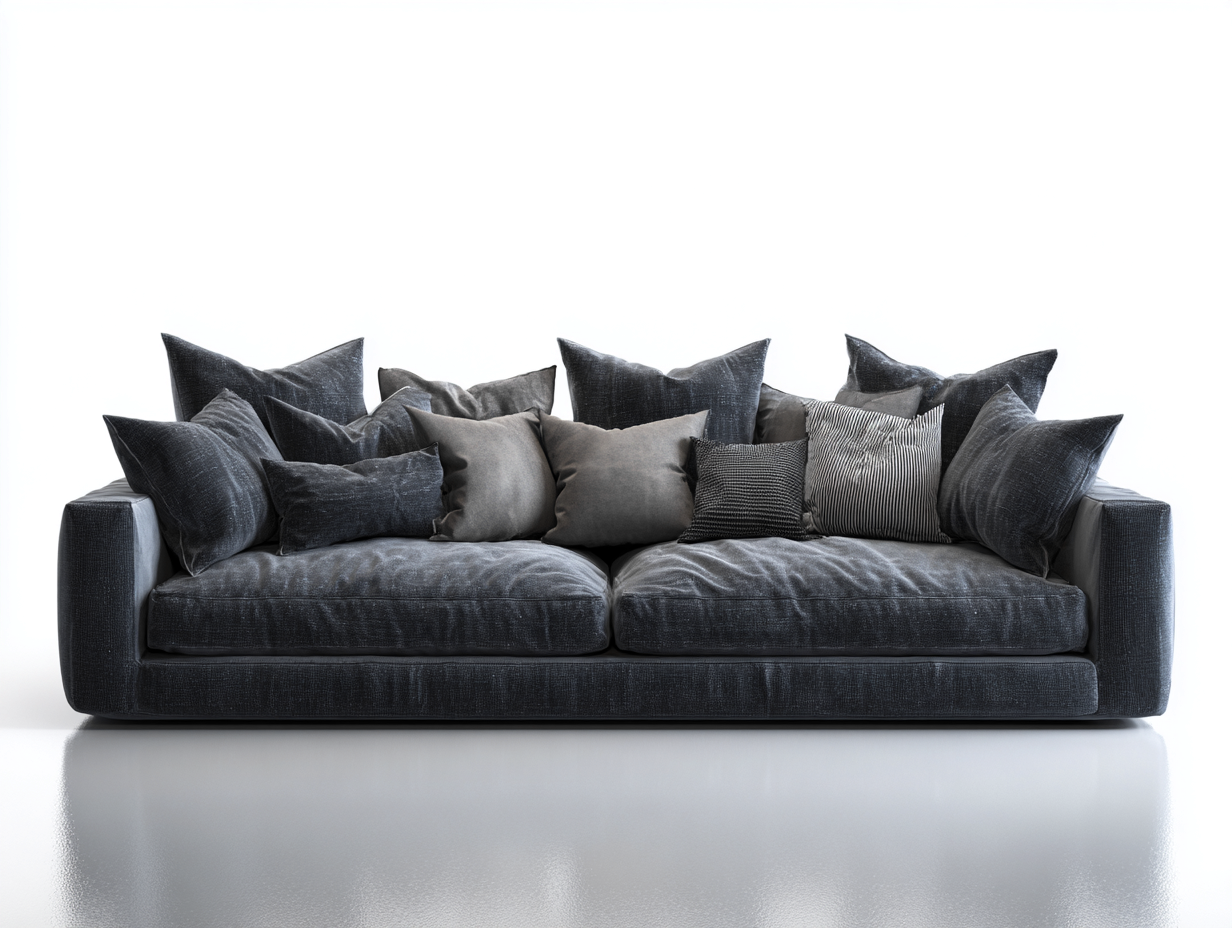 Canapé 2 places en tissu 178x92x74 cm - gris foncé - pour salon style moderne-Vovadohome