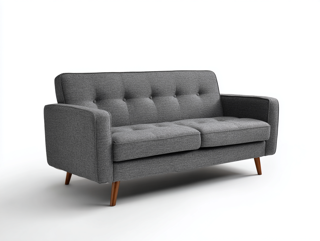 Canapé 2 places en tissu 174x84x82 cm - gris foncé - pour salon style moderne-Vovadohome