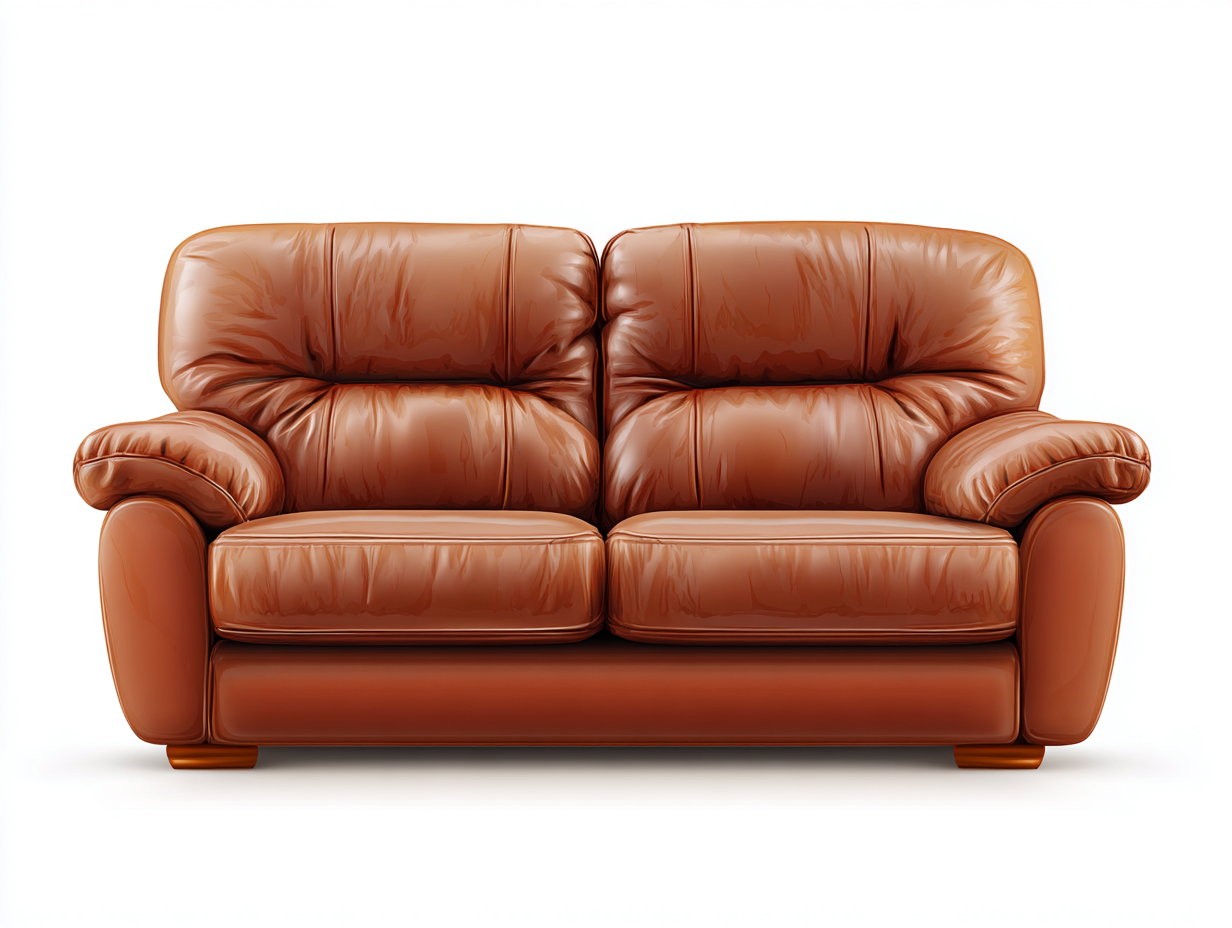 Canapé 2 places en cuir véritable 168x91x86 cm - brun clair - pour salon style classique-Vovadohome