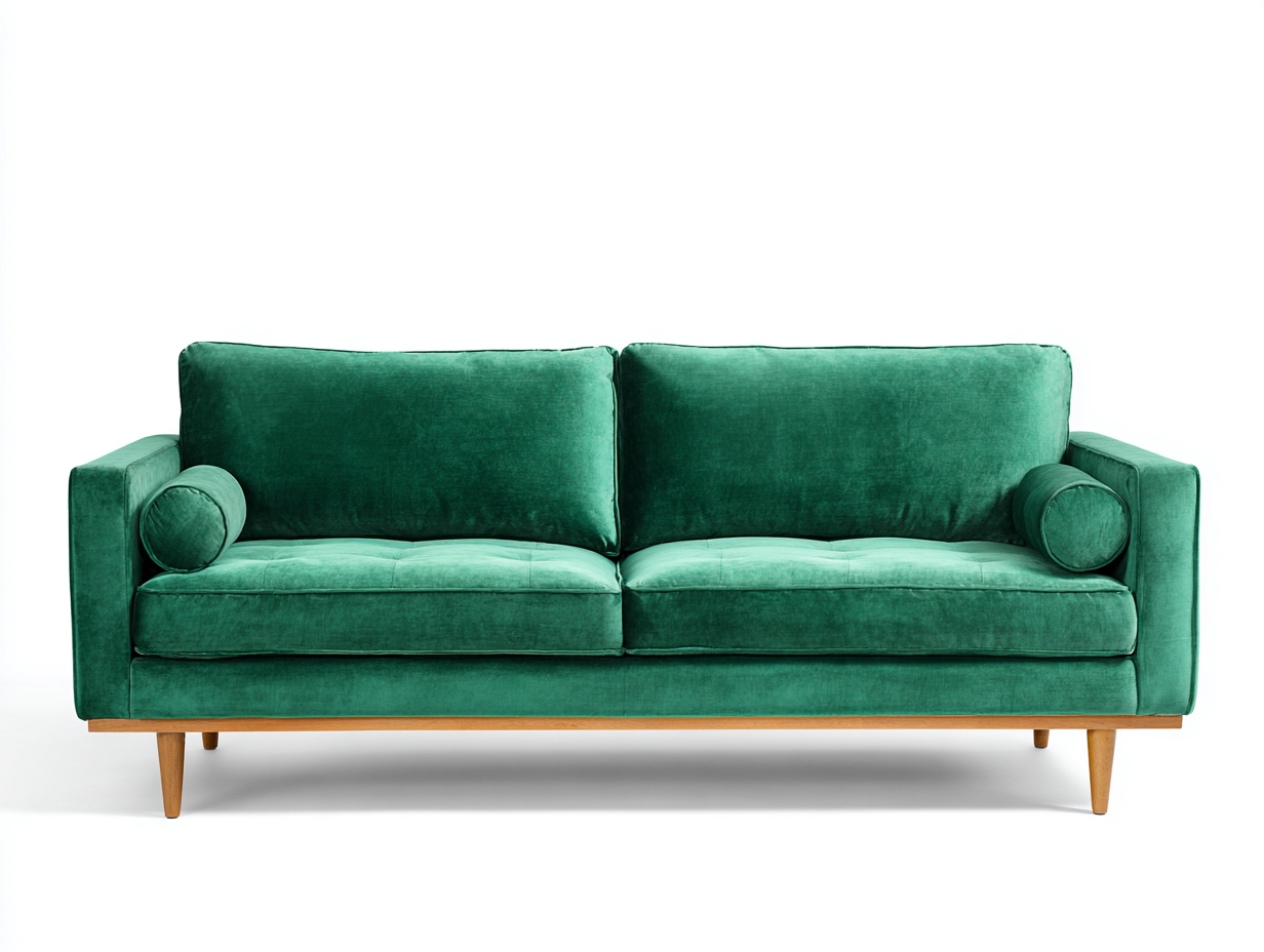 Canapé 2 places en velours 176x89x77 cm - vert - pour salon style moderne-Vovadohome