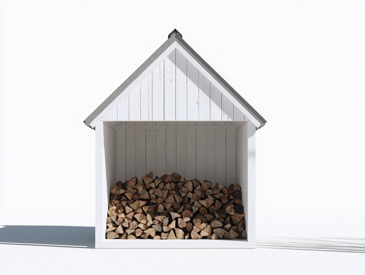 Abri à bûches en bois 155x80x210 cm - blanc et gris foncé - pour jardin style chalet-Vovadohome